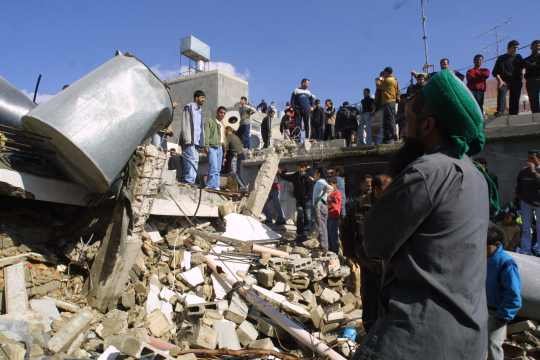 House demolition at the Aida refugee camp, Bethlehem Jan. 31, 2004
